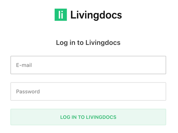 Livingdocs Login Screen